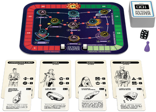 The board and cards for Choose Your Own Adventure: War with the Evil Power Master